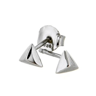 Kleine Ohrstecker dreieckig Pyramide echt Silber 925 Glanz 6x5mm