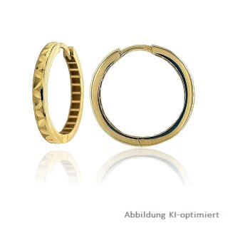 Scharniercreolen echt Gold 333 mit Brillantschliff 24x2,7mm