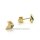 Ohrstecker bicolor mit Zirkonia echt Gold 333 matt/Glanz 5x6mm
