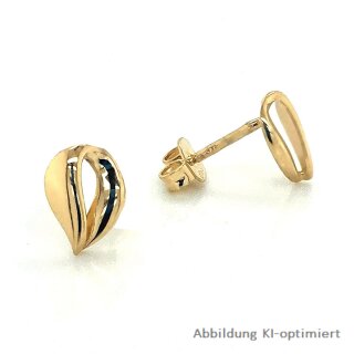 Ohrstecker geschwungen echt Gold 333 Glanz 8x6mm