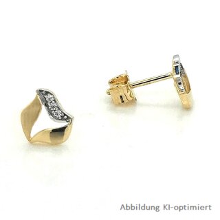 Ohrstecker mit Zirkonia echt Gold 333 matt/Glanz 7x7mm
