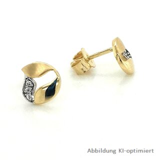 Ohrstecker mit Zirkonia echt Gold 333 matt/Glanz 7x7mm