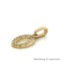 Anhänger Oval mit Zirkonia echt Gold 333 Glanz 15x6mm