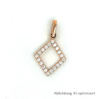 Kleiner Anhänger Raute mit Zirkonia echt Rotgold 333 Glanz 18x10mm