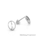 Ohrstecker Oval mit Zirkonia echt Silber 925 Glanz 6,5x8mm