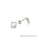 Ohrstecker Karo Quadrat mit Zirkonia echt Silber 925...