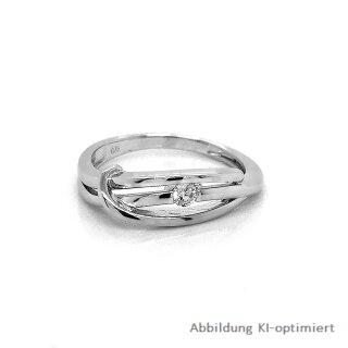 Silberring filigran verschlungen mit  Zirkonia echt Silber 925 Glanz