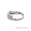 Silberring filigran verschlungen mit  Zirkonia echt Silber 925 Glanz