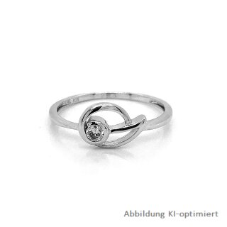 Silberring filigran verschlungen mit Zirkonia echt Silber 925 Glanz