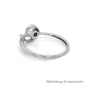 Silberring filigran verschlungen mit Zirkonia echt Silber 925 Glanz