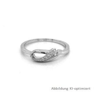 Silberring Schlaufe filigran mit Zirkonia echt Silber 925 Glanz