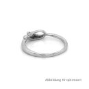 Silberring Schlaufe filigran mit Zirkonia echt Silber 925 Glanz