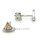 Ohrstecker Dreieck bicolor rot/weiß mit Zirkonia echt Silber 925 matt/Glanz 6mm
