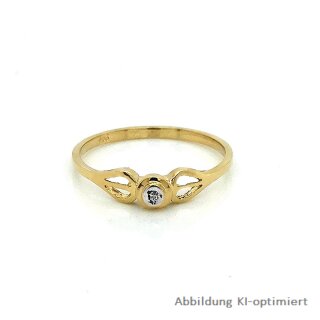 Damenring mit Diamant echt Gold 333 Glanz Ringweite 53