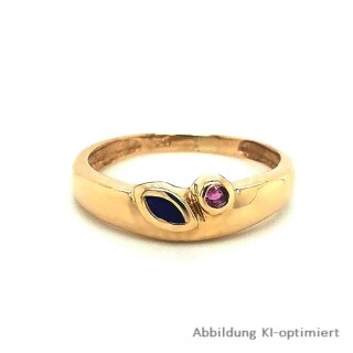 Damenring mit Safir und Rubin echt Gold 333 Ringweite 54