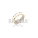 Boccia Titanring  gold/Keramik weiß