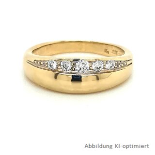 Damenring mit 5 Zirkonia echt Gold 333 Glanz Ringweite 56
