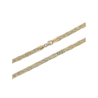 Halskette Flechtcollier 4mm 3-fach echt Gold 333 Glanz 45cm