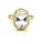 Vintage Damenring mit hellblauem Stein echt Gold 333 Glanz Ringweite 56