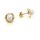 Ohrstecker Sechseck Wabe mit Perle echt Gold 333 Glanz 9mm