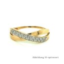 Damenring mit 22 Diamanten echt Gold 375 Glanz Ringweite 60