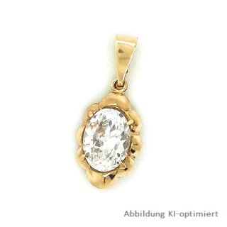 Anhänger echt Gold 333 mit hellem Stein 20x8mm