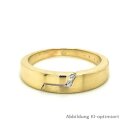 Damenring mit 2 Zirkonia echt Gold 375 matt/Glanz...