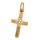 Anhänger Kreuz mit Sonne und Zirkona echt Gold 333 Glanz 20x9mm