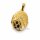 Medaillon Anhänger Gold 375 – poliert & gemustert, Rückseite satiniert | ca. 31 mm