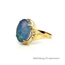 Damenring mit Opal Triplette und Zirkonia echt Gold 333...