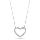 Halskette Herz mit Zirkonia echt Silber 925 Glanz 41+4cm