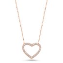 Halskette Herz mit Zirkonia echt Silber 925 roséfarben...