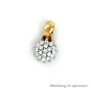 Gleiter Anhänger bicolor mit Zirkona echt Gold 333 Glanz 13x8mm
