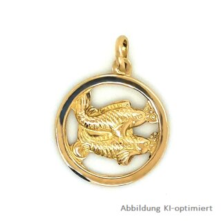 Tierkreiszeichen Sternzeichen Anhänger echt Gold 333 rund 21x15mm