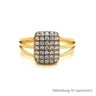 Damenring mit 30 Zirkonia echt Gold 333 Glanz