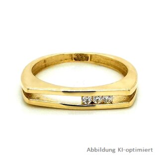 Schmaler Damenring mit Zirkonia echt Gold 333 Glanz