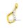 Anhänger Tropfen gedreht mit Zirkonia echt Gold 585 Glanz 24x11mm