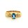Damenring mit Aquamarin und 6 Diamant echt Gold 585 Glanz Ringweite 56