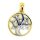 Anhänger Lebensbaum bicolor echt Gold 333 Glanz mit Zirkonia 25x17mm