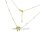 Halskette Collier Lebensbaum echt Gold 333 mit diamantierten Kugeln Glanz 42+3cm