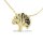 Halskette Collier Lebensbaum echt Gold 333 mit diamantierten Kugeln Glanz 42+3cm