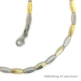 Collier bicolor gelb/weiß echt Silber 925 Glanz Länge 45cm