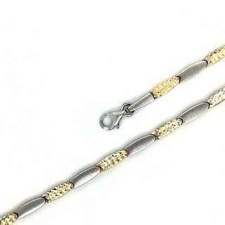 Armband mit Brillantschliff bicolor gelb/weiß echt Silber 925 matt/Glanz 19cm