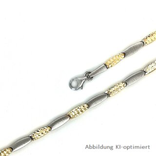Armband mit Brillantschliff bicolor gelb/weiß echt Silber 925 matt/Glanz 19cm