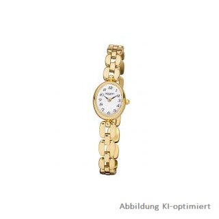 Regent Damenuhr Metallband Edelstahl IP-goldfarben Glanz 3 Bar F-1406