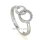 Damenring schmal 2 Kreise Silber 925 Zirkonia Breite ca. 9,5 mm