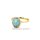 Damenring mit Opalith blau und Zirkonia, 585 Gelbgold 14x10mm