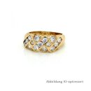 Breiter Damenring Flechtmuster mit Zirkonia echt Gold 585...