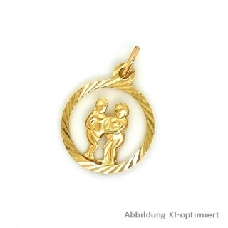 Tierkreiszeichen Sternzeichen Anhänger echt Gold 585 rund 20x14mm