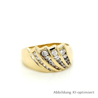 Breiter Damenring mit Zirkonia echt Gold 333 Glanz Ringweite 54